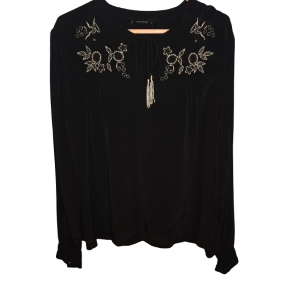 Lucky Brand Embroidered Beaded Blouse - Picture 1 of 10